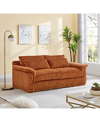 Streamdale Furniture 74" Cloud Corduroy Loveseat Sofa, Modern Comfy 2-Seater Couch for Small Spaces,