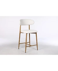 Streamdale Furniture Set of 2 Counter Height Bar Stools, Upholstered Modern Barstools with Metal Legs