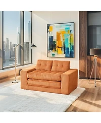 Streamdale Furniture Corduroy Loveseat Sofa Bed with Memory Foam - No Assembly, Convertible