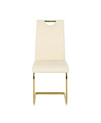 Streamdale Furniture Modern Pu Dining Chair with Gold Legs (Set of 4)
