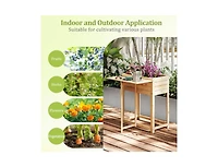 Slickblue Raised Garden Planter with Legs and Side Table for Patio