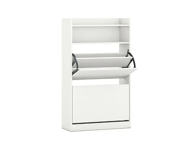 Slickblue Shoe Storage Cabinet with 2 Flip Drawers & Adjustable Shelves