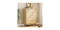 gaomon 5 Drawers Dresser for Bedroom & Nursery, Modern Dresser with Safe Rounded Corners & Hidden Handles