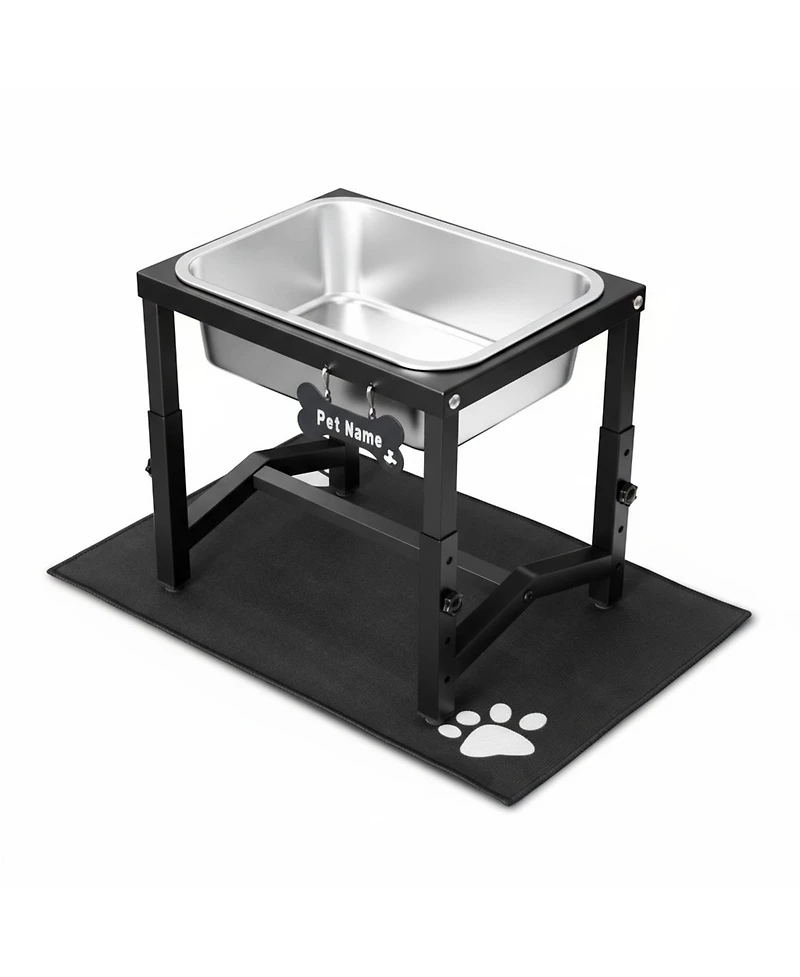 Aronkl Elevated Dog Water Bowl 4 Adjustable Heights Stainless Steel Stand for Breeds Joint Support