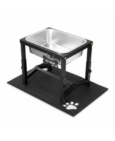 Aronkl Elevated Dog Water Bowl 4 Adjustable Heights Stainless Steel Stand for Breeds Joint Support