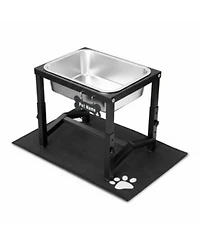 Aronkl Elevated Dog Water Bowl 4 Adjustable Heights Stainless Steel Stand for Breeds Joint Support