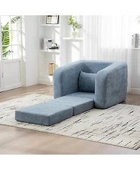 Streamdale Furniture Convertible Chenille Sofa Bed with Pillow - Single Seater