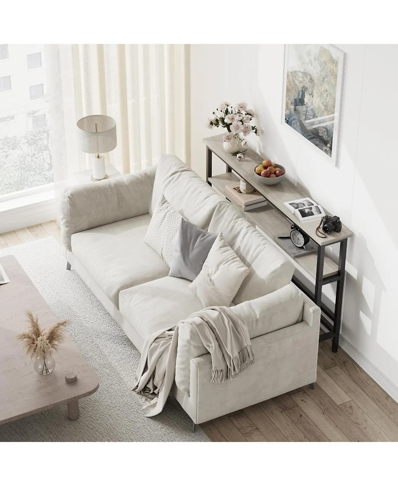 gaomon 59" Narrow 2-Tier Console Table with Adjustable Shelf