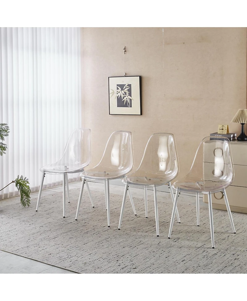 Streamdale Furniture 5pcs Dining Set, Metal Leg Mid-century Table and Chair Set