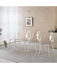Streamdale Furniture 5pcs Dining Set, Metal Leg Mid-century Table and Chair Set