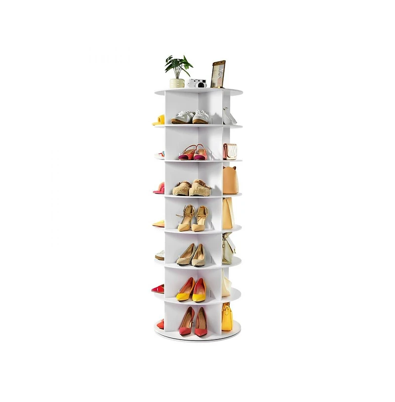 Slickblue 7-Tier Rotating Shoe Rack 360° Spinning Carousel