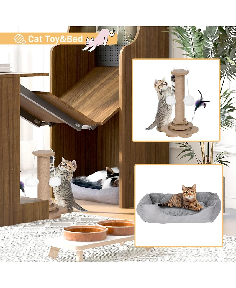 Streamdale Furniture Mid-Century Modern Cat Cabinet