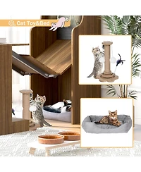 Streamdale Furniture Mid-Century Modern Cat Cabinet