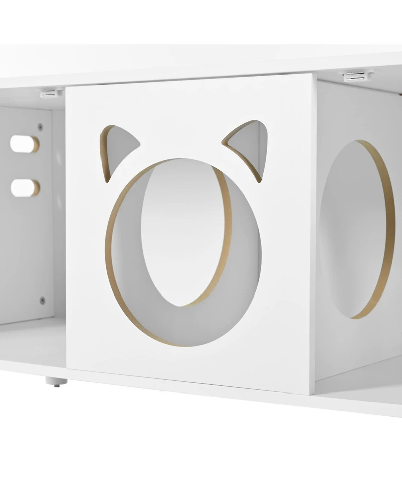 Streamdale Furniture Cat Litter Box Cabinet with Scratching Door