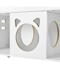 Streamdale Furniture Cat Litter Box Cabinet with Scratching Door