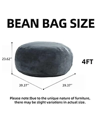 Streamdale Furniture 4FT Memory Foam Bean Bag Chair for Adults & Teens - Soft Round Sofa