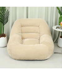 Streamdale Furniture Camel Corduroy Beanbag Couch for Living Room, Bedroom & Dorm - Cozy Mini Couch