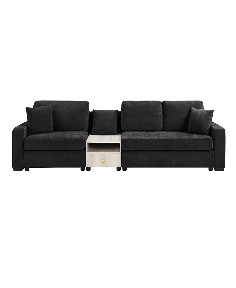 Streamdale Furniture Modern 111.8" Modular Upholstered 3-Seater Sofa Couch with Storage