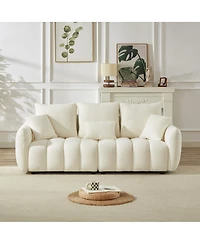 Streamdale Furniture Streamdale 3 Seater + 3 Seater Combo Sofa, Modern Living Room Teddy Sofa, Wooden Frame