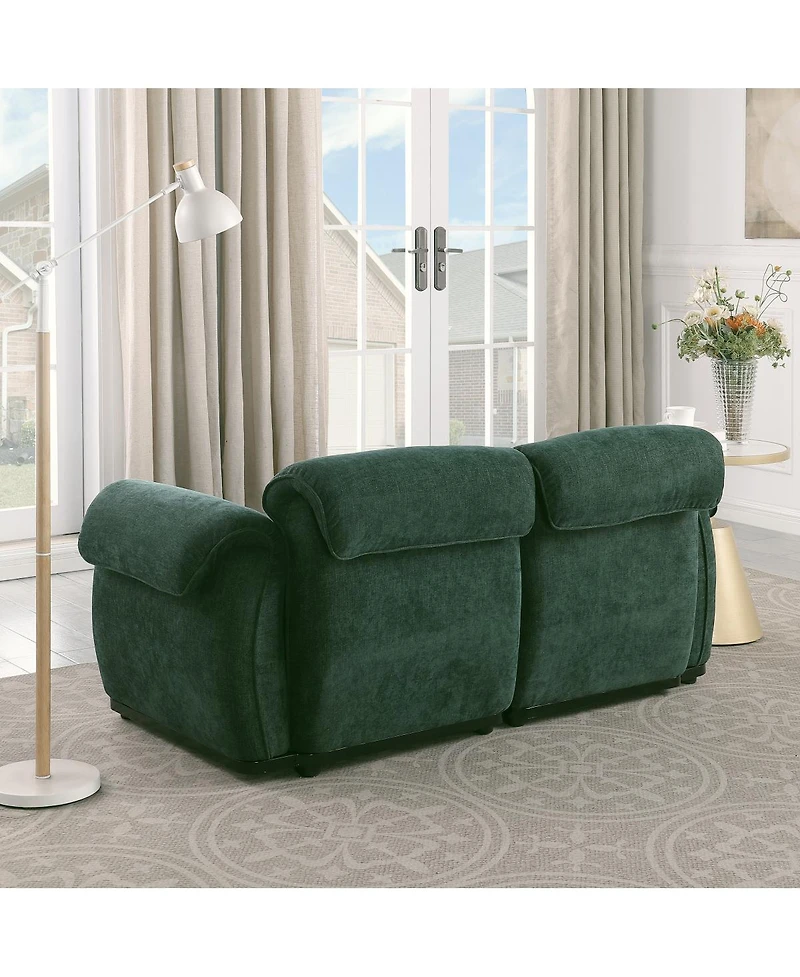 Streamdale Furniture 68.5" Modular Chenille Sofa with Iron Frame - Living Room/Bedroom
