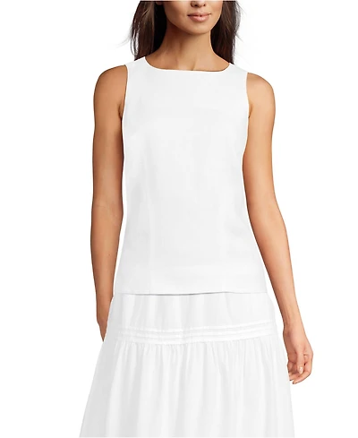 Lands' End Women's Linen Sleeveless Peplum Top