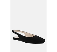 Sozani Genuine Suede Leather Slingback Flats