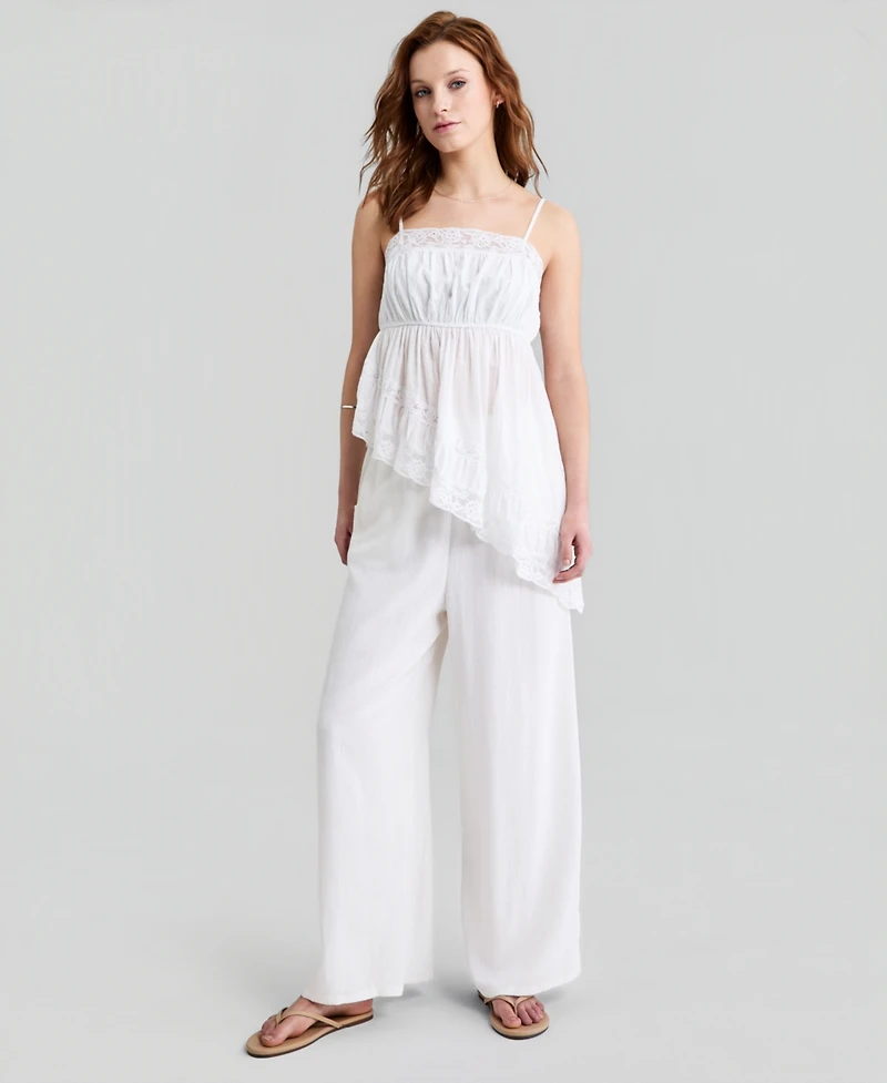 And Now This Women's Asymmetric Lace-Trim Top, Macy's Exclusive