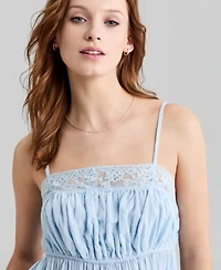 And Now This Petite Asymmetrical Lace Trim Pull-On Top, Macy's Exclusive