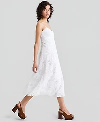 And Now This Women's Cotton Eyelet Back-Cutout Dress, Macy's Exclusive