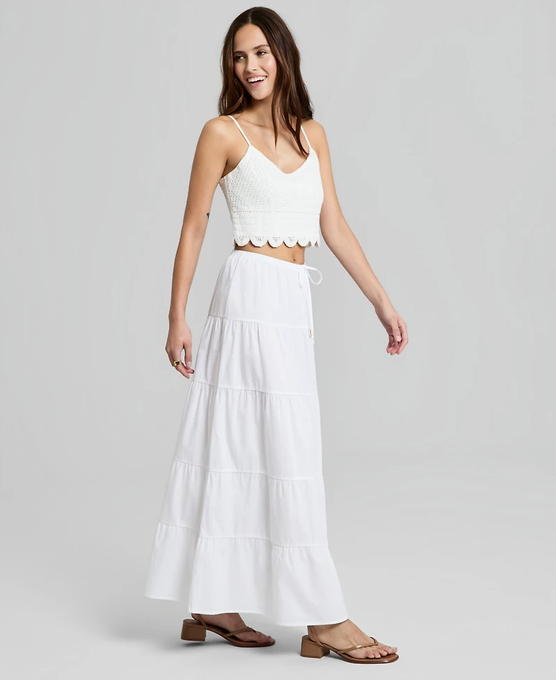 And Now This Women's Cotton Tiered Pull-On Maxi Skirt, Macy's Exclusive
