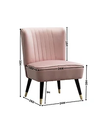 Simplie Fun Contemporary Velvet Upholstered Accent Chair, Pink