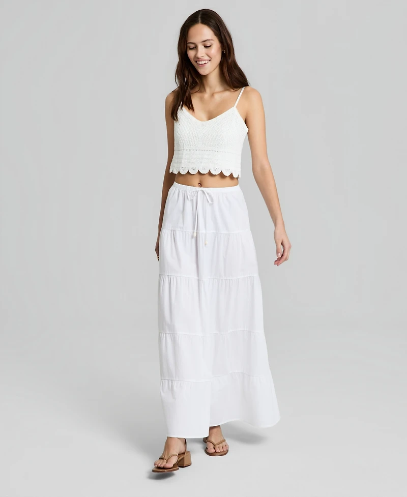 And Now This Women's Cotton Crochet Cropped Top, Macy's Exclusive