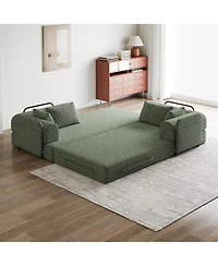 Streamdale Furniture Streamdale 78.7" Convertible Sleeper Sofa Bed with Pillow & Side Pocket