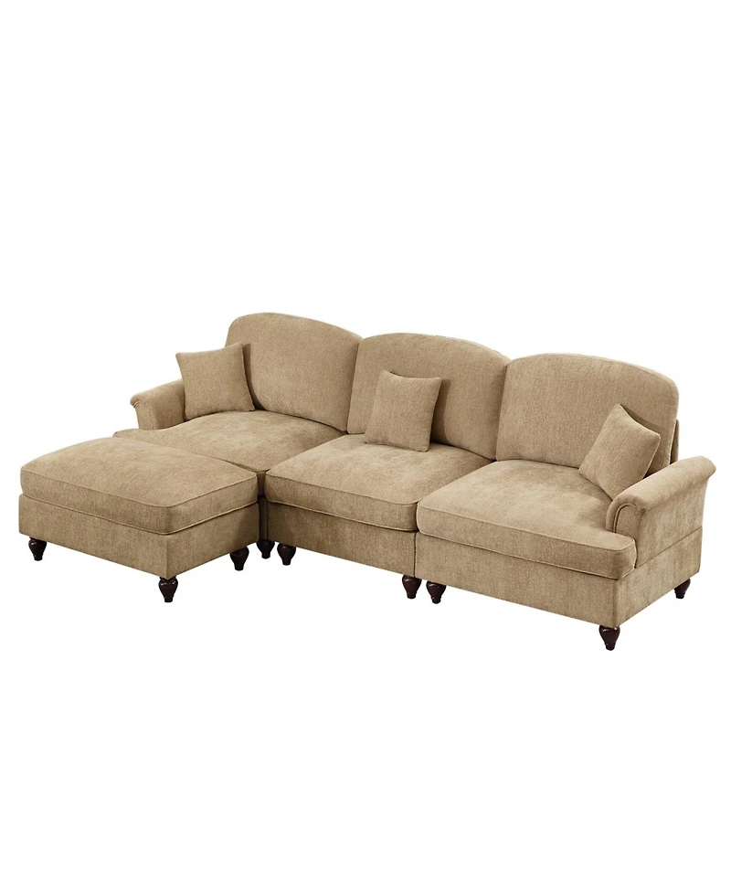 Streamdale Furniture Mid Century Modular Sectional Sofa with Ottoman