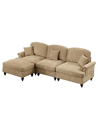 Streamdale Furniture Mid Century Modular Sectional Sofa with Ottoman