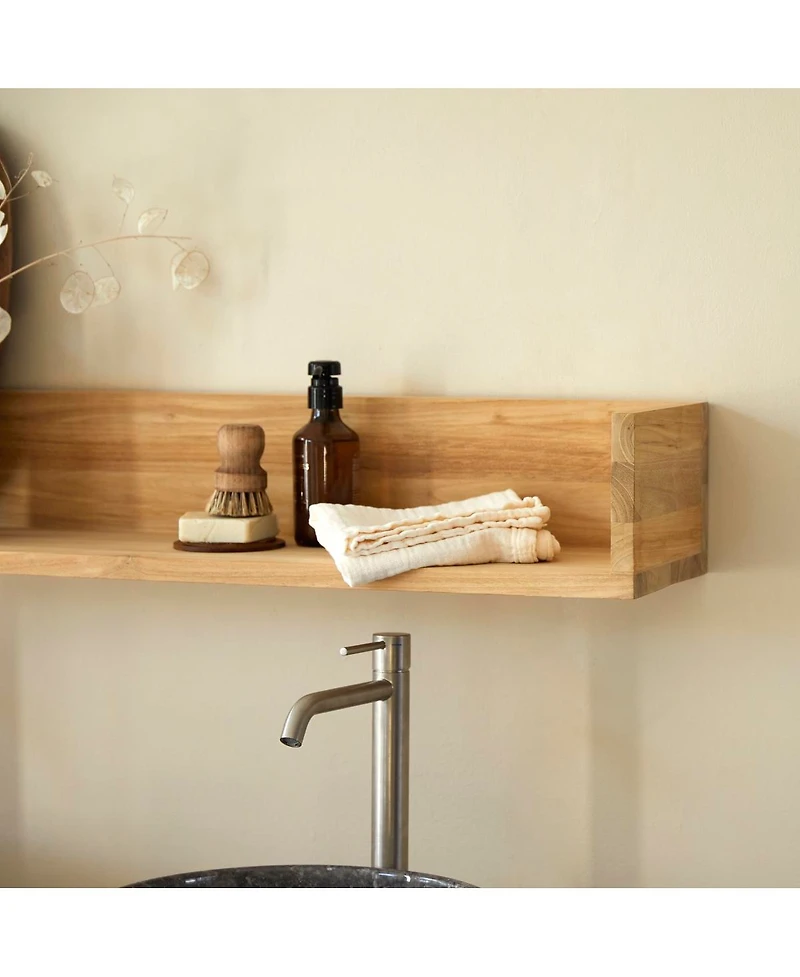 Tikamoon Teak Wood Bathroom Shelf Arty