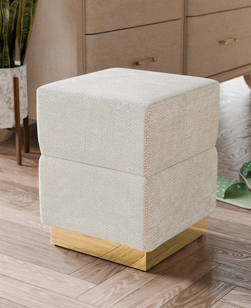 Dashiell 15" Chenille Cube Storage Ottoman