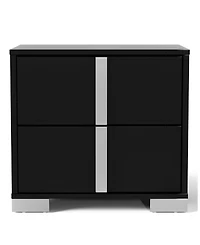 Erina 23.5" Wood Glossy 2-Drawer Nightstand