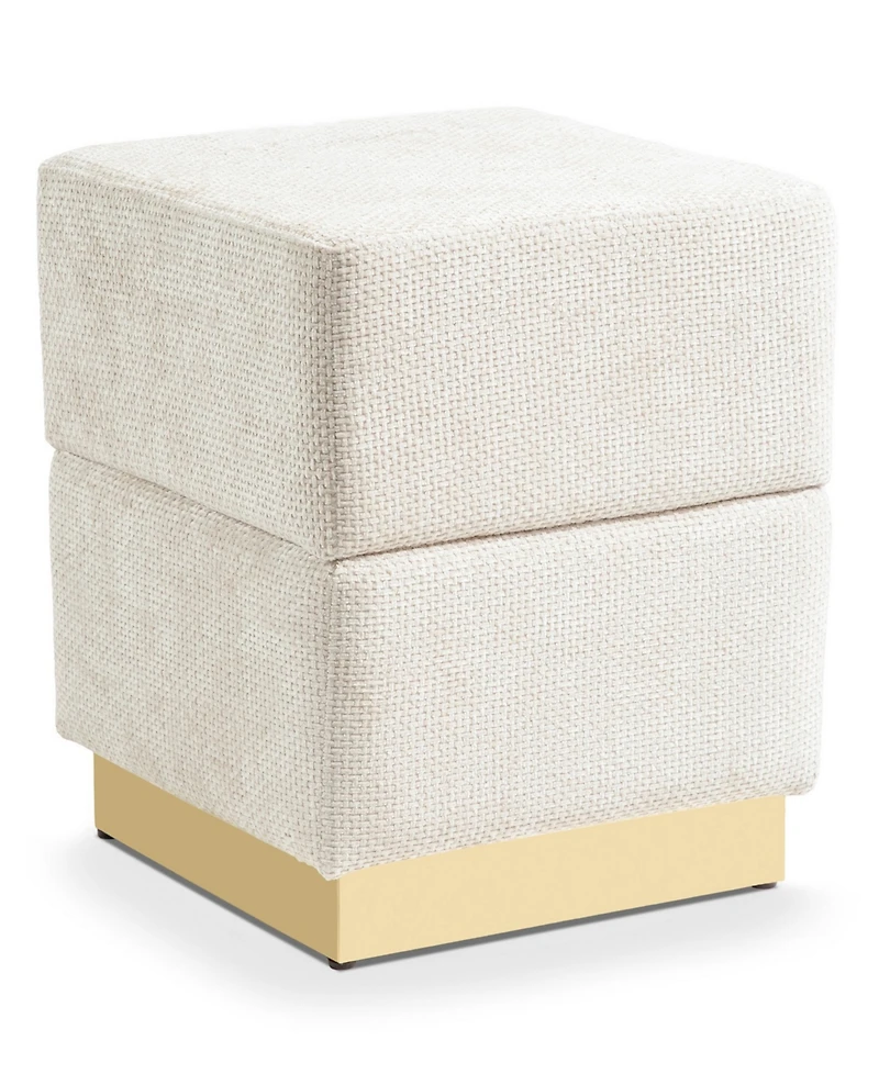 Dashiell 15" Chenille Cube Storage Ottoman