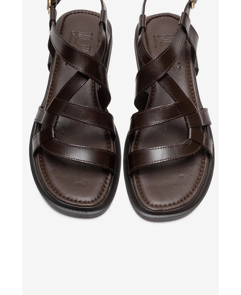 Forever & Always Shoes Womens Laveda Leather Strap Sandal