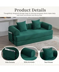 Streamdale Furniture Foldable & Compressible Sofa with Metal Frame for Small Spaces