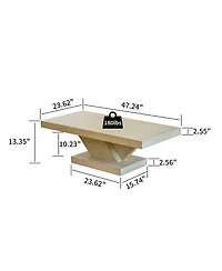Streamdale Furniture Streamdale 47" Modern Cross Leg Coffee Table with Storage