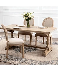 Streamdale Furniture French Style Solid Wood Rattan Back Dining Chair (Set of 2).