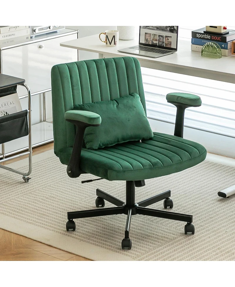 Streamdale Furniture Velvet Criss Cross Armrest Office Chair