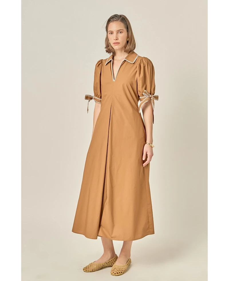 English Factory Women's Stitch Detailed Midi Dress