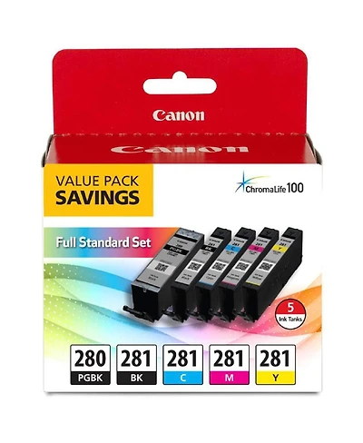 Canon Pgi-280/Cli-281 5 Color Ink Pack for Select Pixma Tr, Ts Series Printers