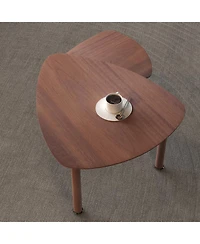 Streamdale Furniture 360 Rotatable Coffee Table for Living Room, Solid Wood Legs, Modern Apartment Furniture