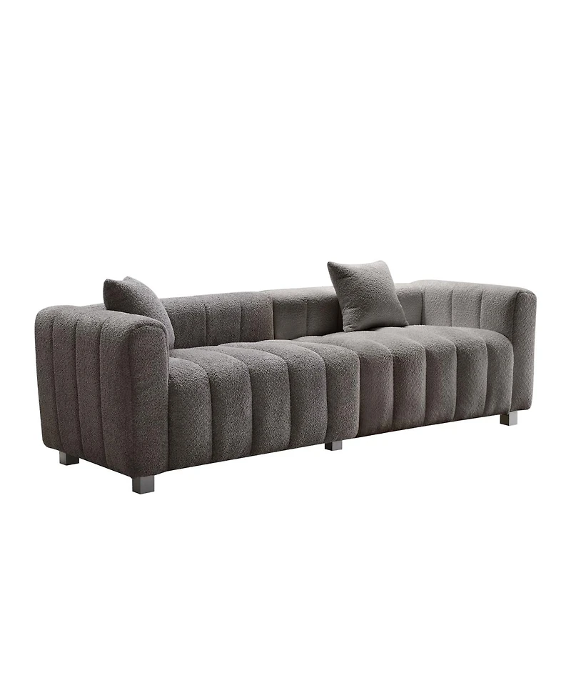 Streamdale Furniture Premium Velvet 3-Seater Sofa with Metal Base and 2 Pillows