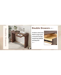 Streamdale Furniture 50-In. Natural Walnut Wood Grain Elegant Feature Bar Table