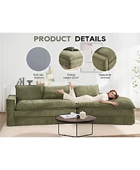Streamdale Furniture Modern Minimalist Modular Sectional Sofa with Right Facing Chaise